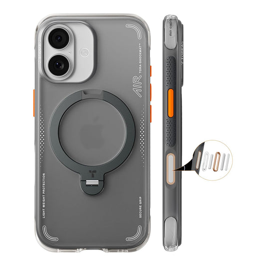 TORRAS Ostand Q3 Air for iPhone 17 Case with 360 Magnetic Stand - Shadow Black