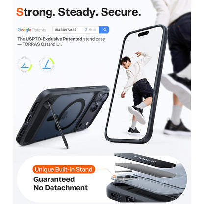 TORRAS PStand for iPhone 17 Pro Max with Built-in Kickstand - Black