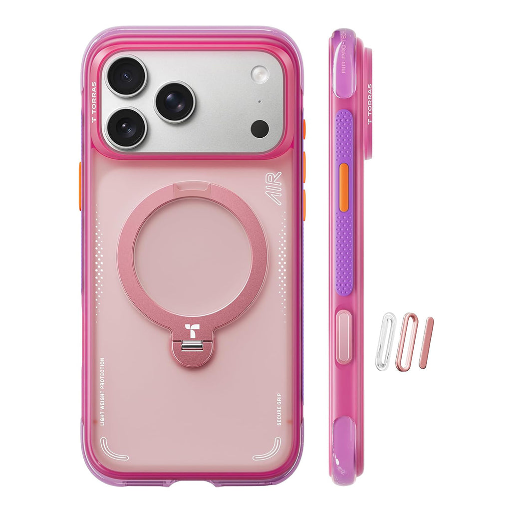 Torras Ostand Spin Q3 Air For iPhone 17 Pro / iPhone 17 Pro Max - Neon Pink