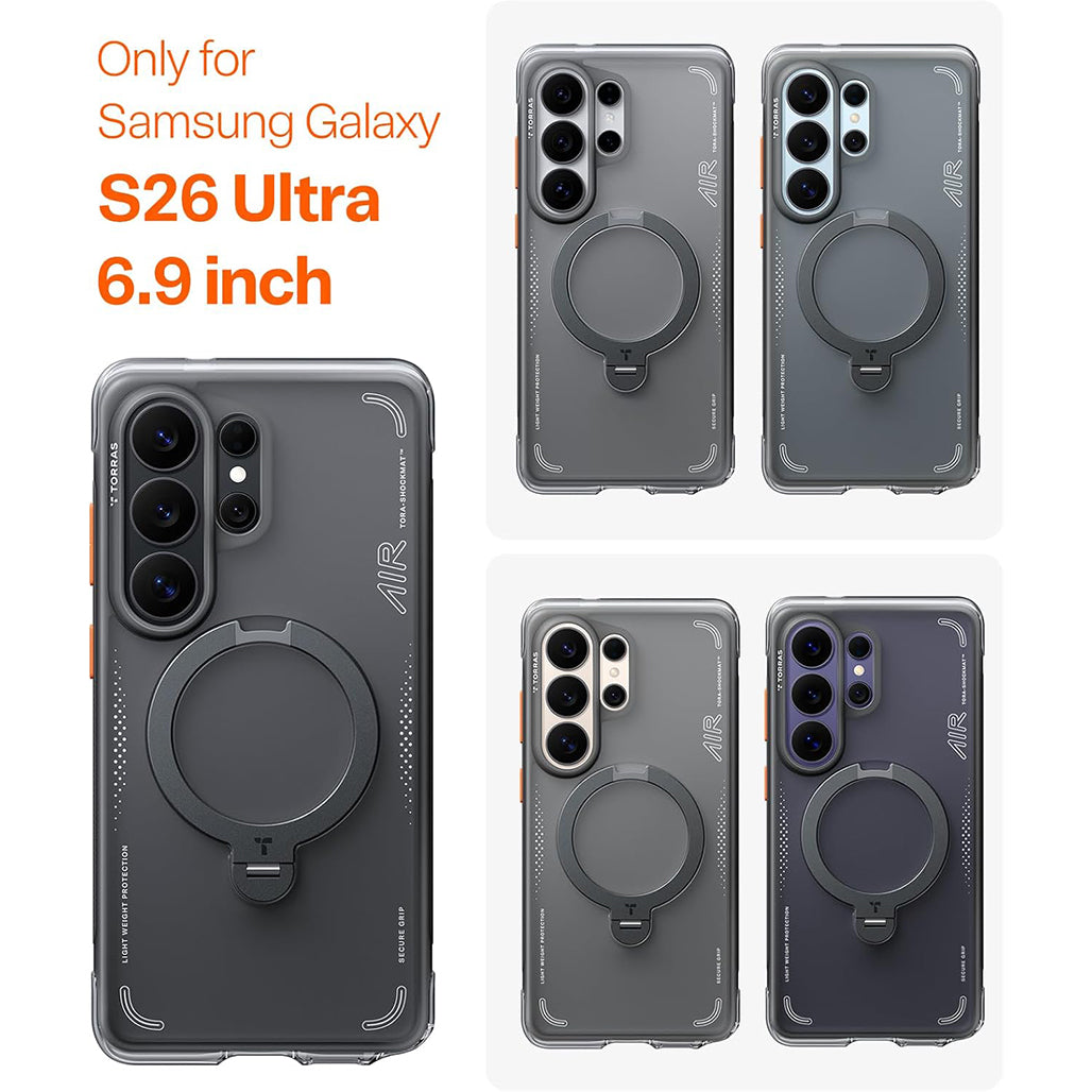 Torras Ostand Spin Q3 Air for Samsung S26 Ultra - Shadow Black