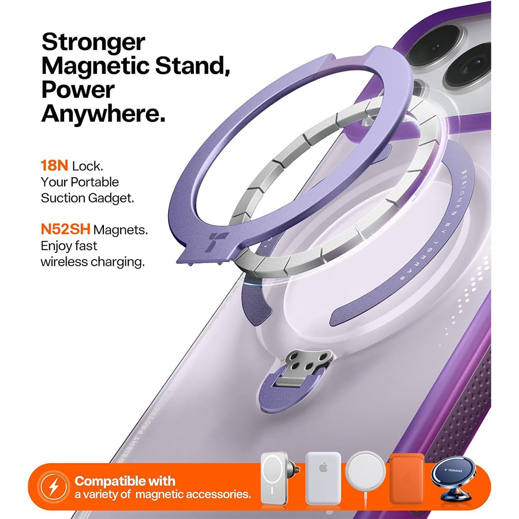 Torras Ostand Spin Q3 Air for iPhone 17 Pro Max Aurora Purple