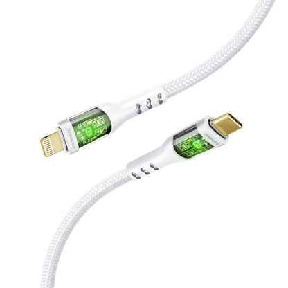 Promate TransLine-Ci - 27W Power Delivery USB-C to Lightning Cable with Transparent Shells