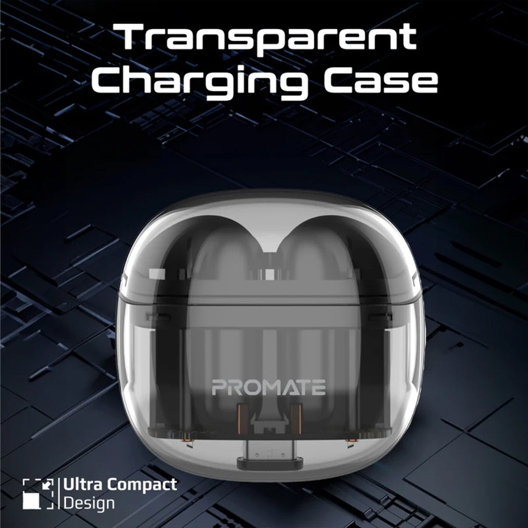 Promate TransPods - High Definition Transparent TWS Earbuds with IntelliTouch