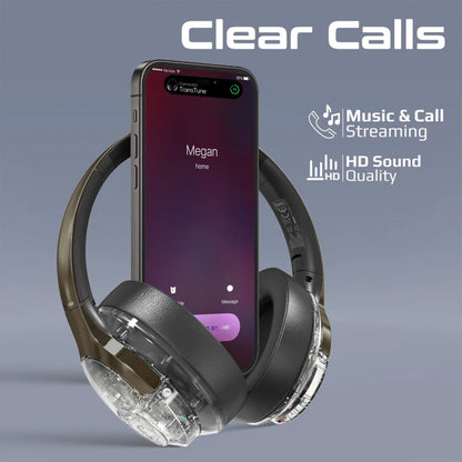 Promate TransTune - Active Noise Cancelling Hi-Fi Stereo Wireless Headphones with RGB Lights
