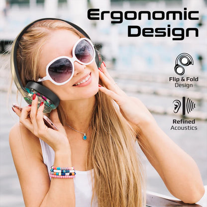 Promate TransTune - Active Noise Cancelling Hi-Fi Stereo Wireless Headphones with RGB Lights