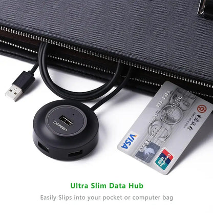 UGREEN 4‑Port USB 2.0 Hub (20277) – Powered Option, 1 m Cable