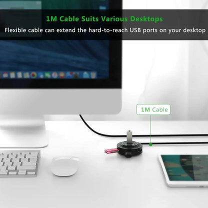 UGREEN 4‑Port USB 2.0 Hub (20277) – Powered Option, 1 m Cable