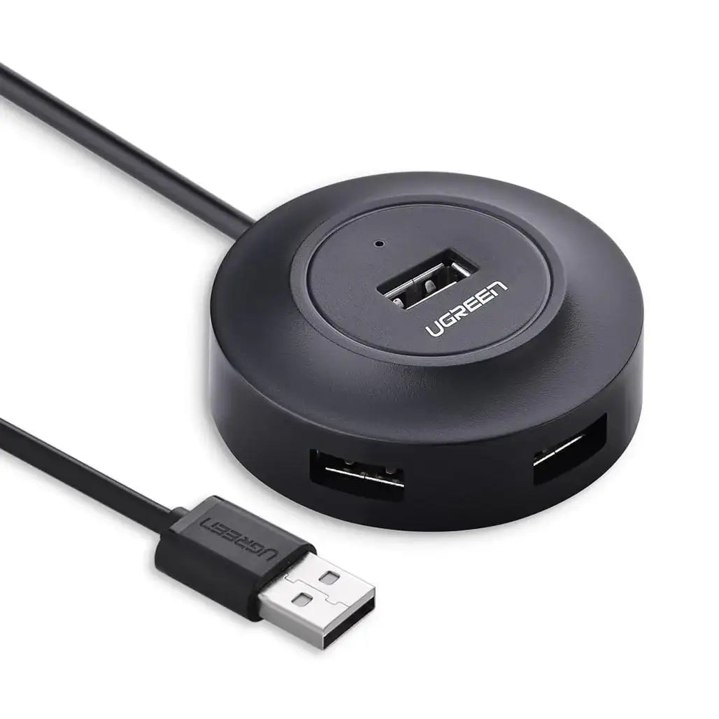 UGREEN 4‑Port USB 2.0 Hub (20277) – Powered Option, 1 m Cable