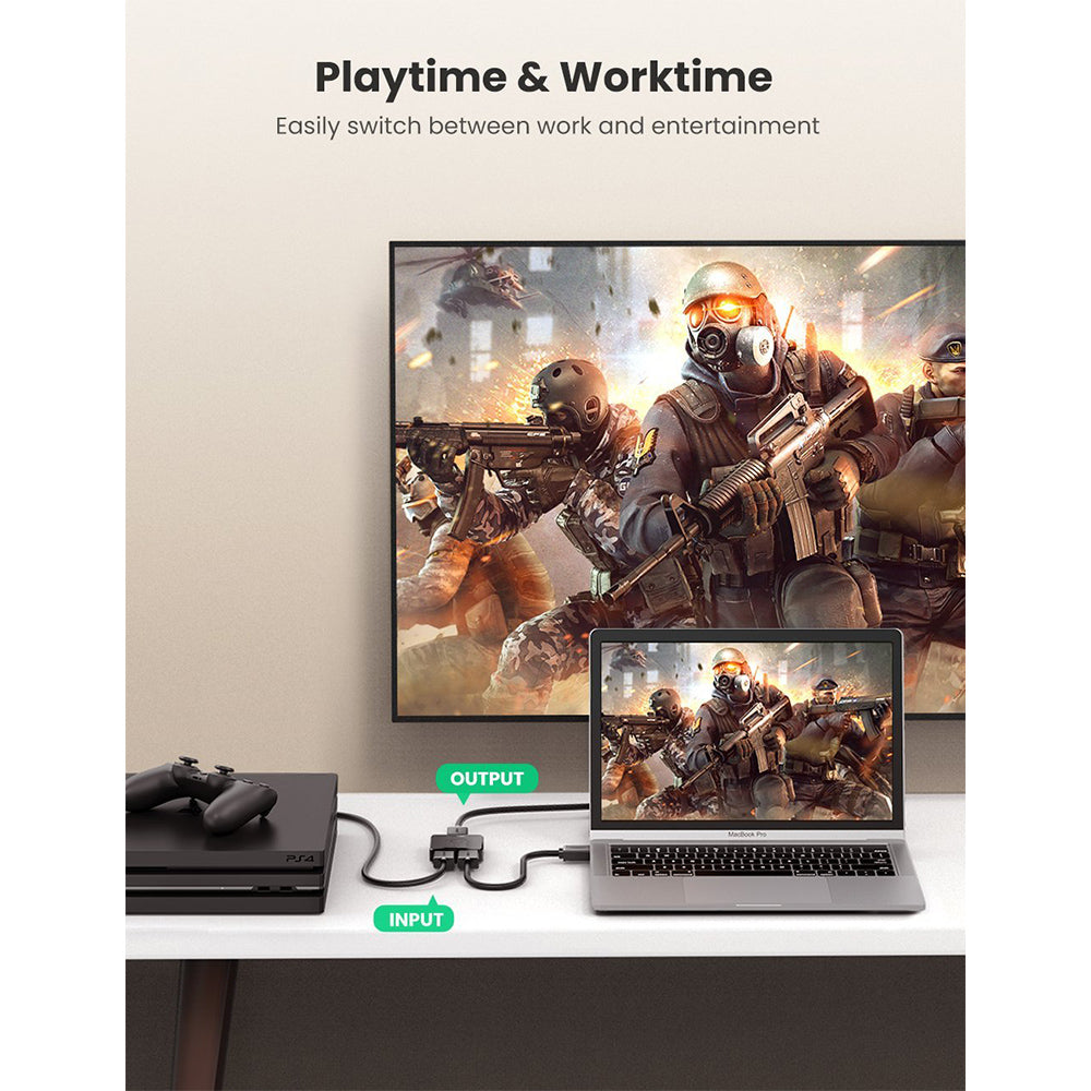 UGREEN 4K HDMI 2 In 1 Out Switch / Splitter – Bi-Directional HDMI Switcher