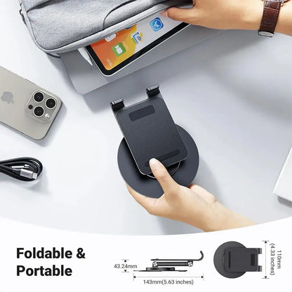 UGREEN Adjustable Foldable Phone Stand – 360° Rotating, Up to 9.7″ Devices