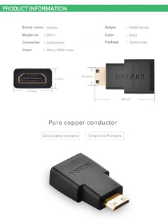 UGREEN 20101 Mini HDMI Male to HDMI Female Adapter