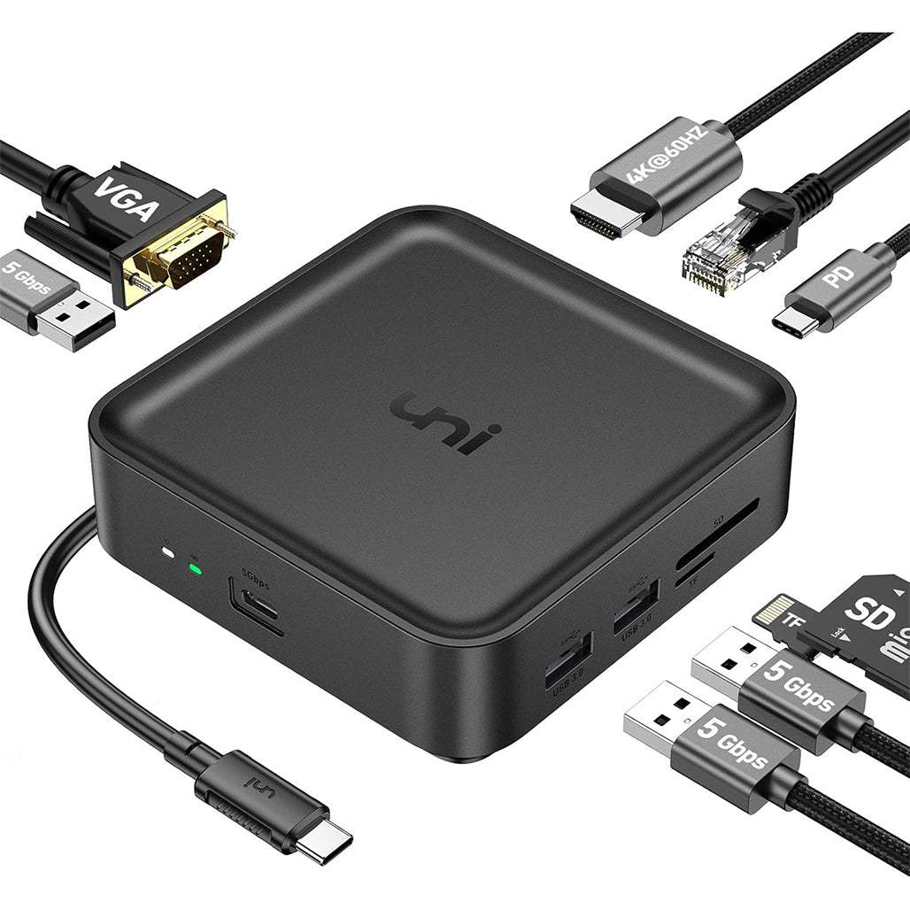 UNI USB-C 10 in 1 Docking Station Dual Monitor