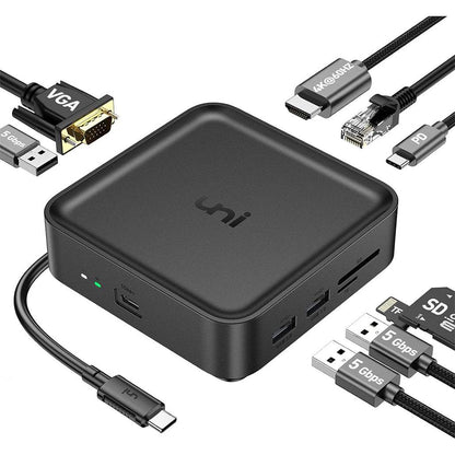 UNI USB-C 10 in 1 Docking Station Dual Monitor