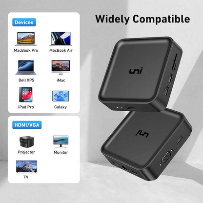 UNI USB-C 10 in 1 Docking Station Dual Monitor