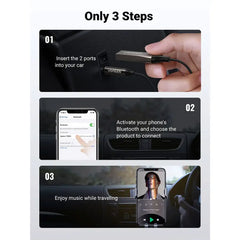 UGREEN 70601 Bluetooth AUX Adapter – Bluetooth 5.0, Mini Receiver