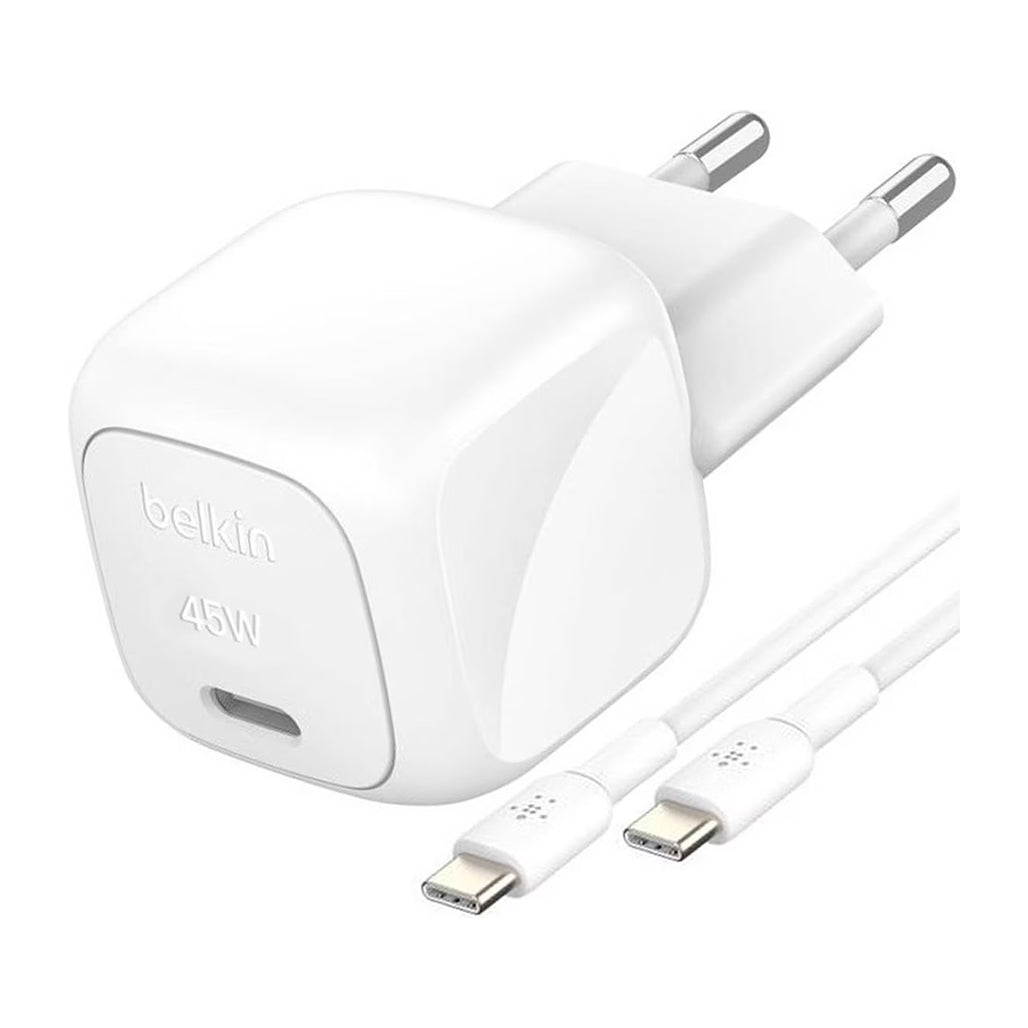 Belkin BOOST Charge USB-C 45W PD PPS + USB-C Charger - WCA013KQ1MWH-B6