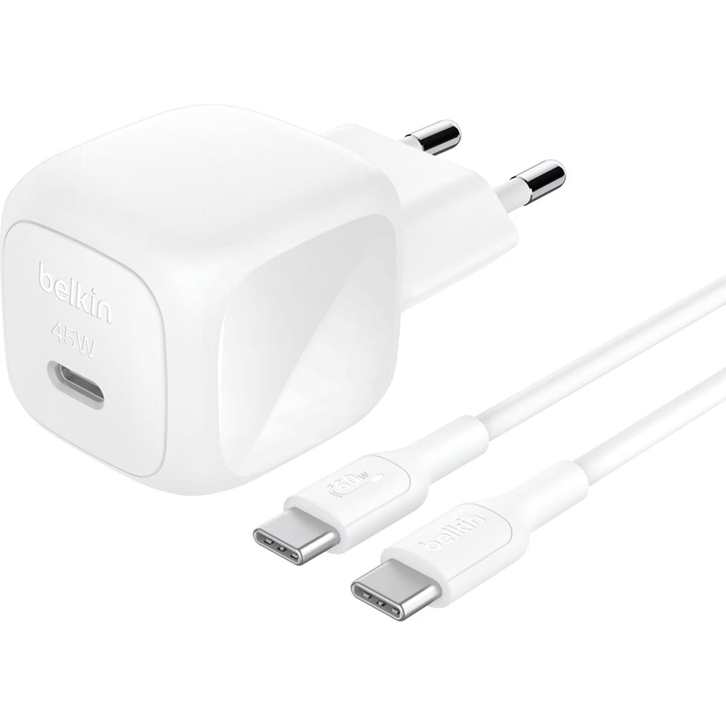 Belkin BOOST Charge USB-C 45W PD PPS + USB-C Charger - WCA013KQ1MWH-B6