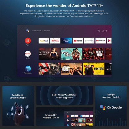 Xiaomi TV Stick 4K MDZ-27-EU Android TV™ 11 Dolby Vision® Dolby Atmos® 4K Streaming