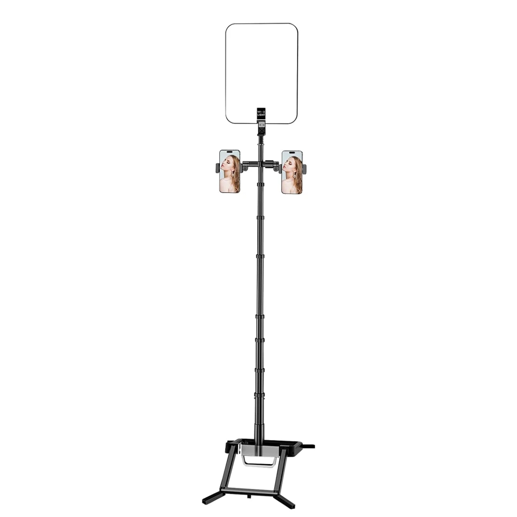 Portable Broadcast Light YY-33 – 14" LED Selfie & Video Lighting Kit with Adjustable Tripod, Phone Holder, and 4000mAh Battery