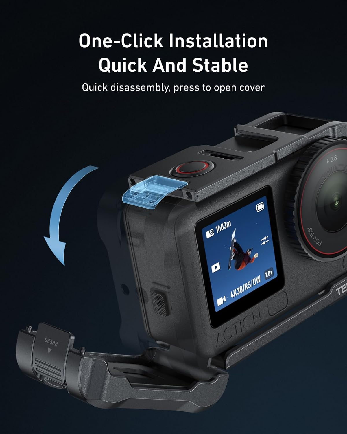 Telesin Metal Cage Kit with Lens Cap for DJI Osmo Action 6