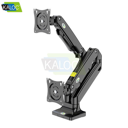 Kaloc DS110-2B PRO ERGO Dual Monitor Arm, Gas Spring & USB Extension & Cable Management for 17 to 32 Inch Screens (Up to 10kg)