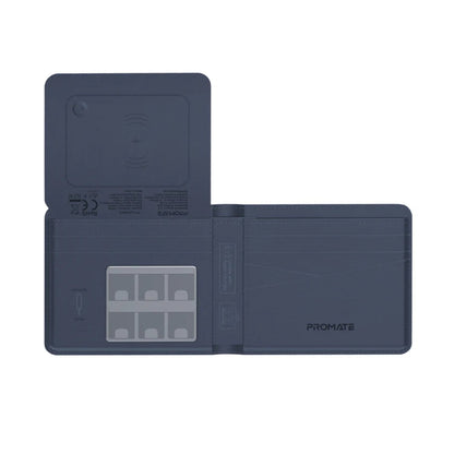 Promate ProWallet Anti-Loss Slim Leather Wallet with RFID Protection & Smart Tracking