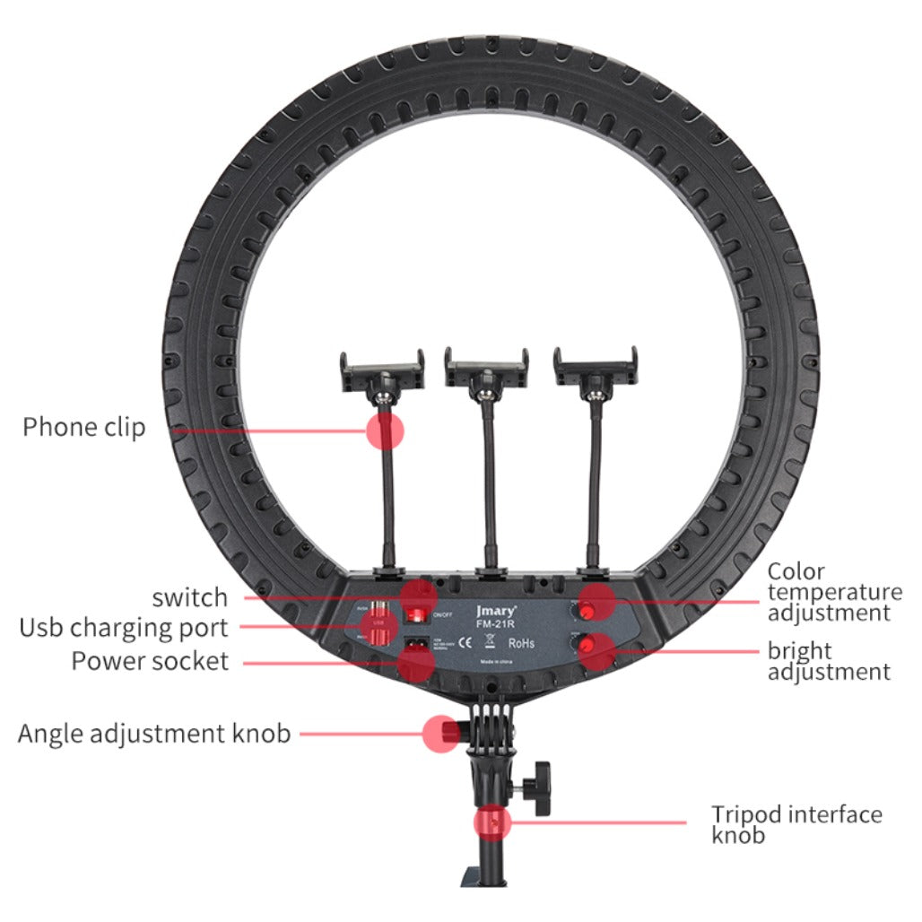 Jmary FM-21R 21" Ring Light - 160 Pieces