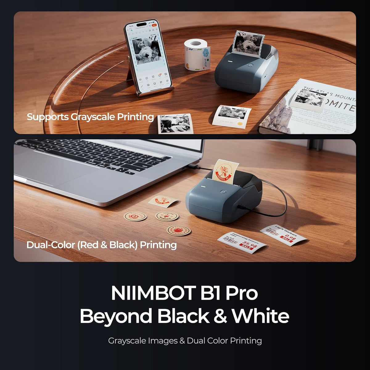 NIIMBOT B1 Pro Label Maker, 300DPI HD Sticker Printer for Photo