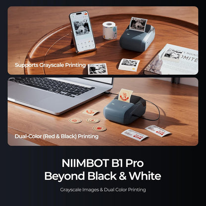 NIIMBOT B1 Pro Label Maker, 300DPI HD Sticker Printer for Photo