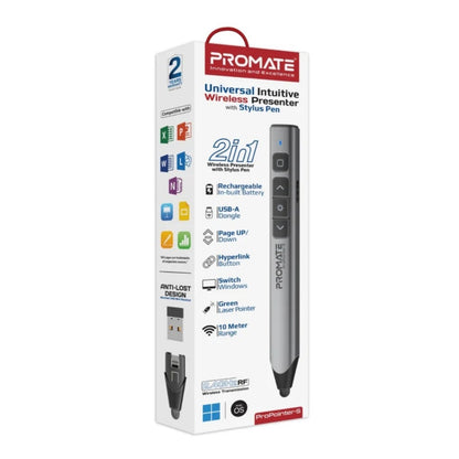Promate ProPointer-S - Universal Intuitive Wireless Presenter with Stylus Pen