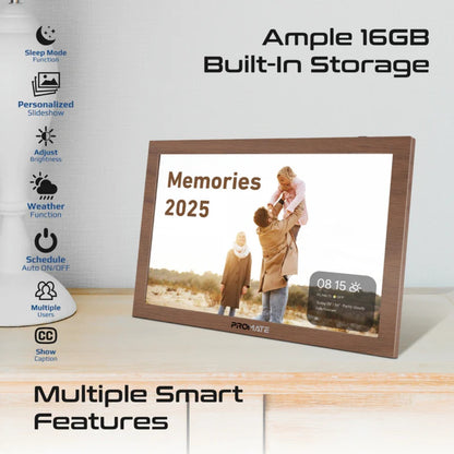 Promate Memoria-10 - 10.1" Vibrant Full HD Smart Multimedia Wi-Fi Digital Photo Frame