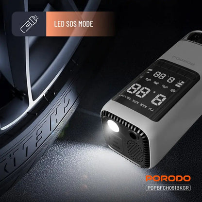 Porodo Multi-Function 6-In-1 Power Tool Jump Starter with Air Compressor & Power Bank