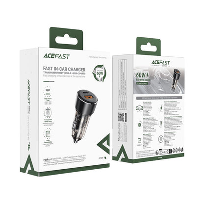 Acefast Fast Charge Car Charger B12 60W (1xUSB-C + 1xUSB-A)