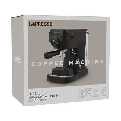 Lepresso Lucenero 19-Bar Coffee Machine with LCD Screen - Black