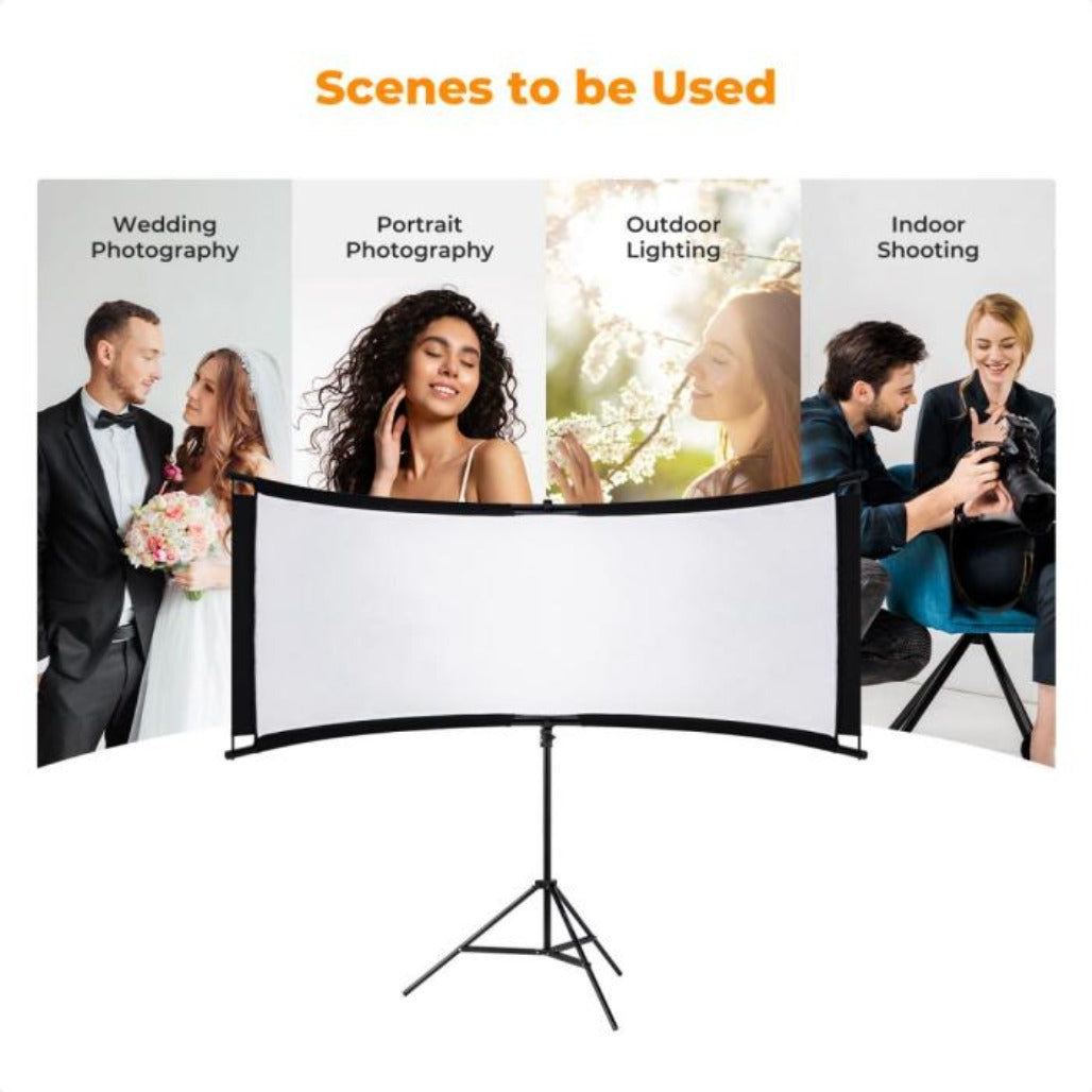 K&F Curved Reflector - 180x60cm with 1.9m Stand