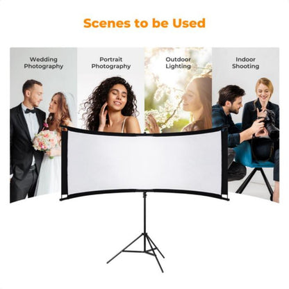 K&F Curved Reflector - 180x60cm with 1.9m Stand
