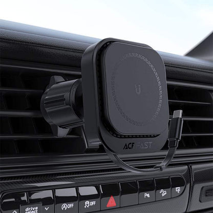 Acefast D32 Fast MagSafe Charger Car Holder With Retractable USB-C Cable