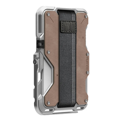 Aulumu G03 Multi-Tool Magnetic Metal Wallet | Genuine Leather Cover | Magnetic