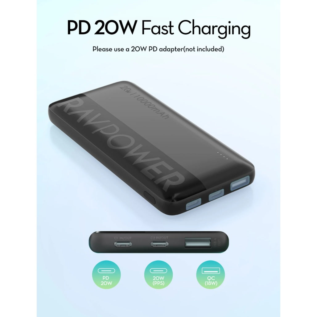 RAVPower RP-PB1228 PD Pioneer 10000mAh 20W Power Bank