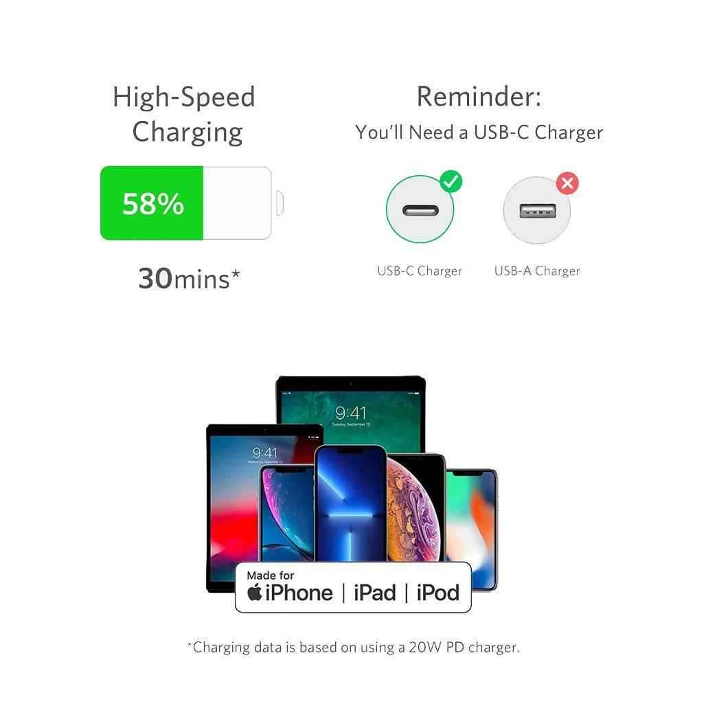 Anker 641 USB-C to Lightning Cable Flow, 1.8m Silicone - Pixel Zones