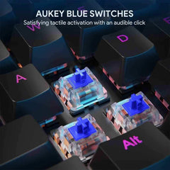 AUKEY KMG12 Mechanical Keyboard 104 key with Gaming Software - Pixel Zones