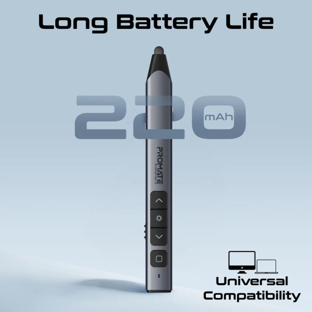 Promate ProPointer-S - Universal Intuitive Wireless Presenter with Stylus Pen
