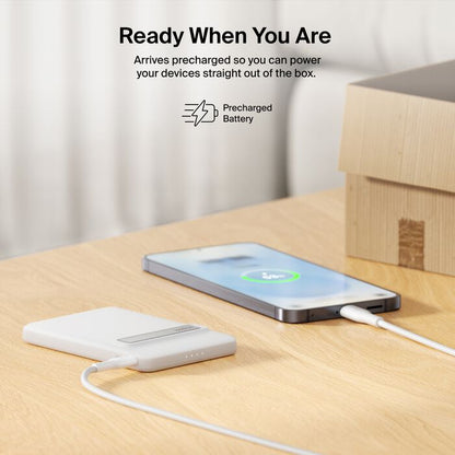Belkin Slim Magnetic Power Bank 5K with Qi2 with Kickstand