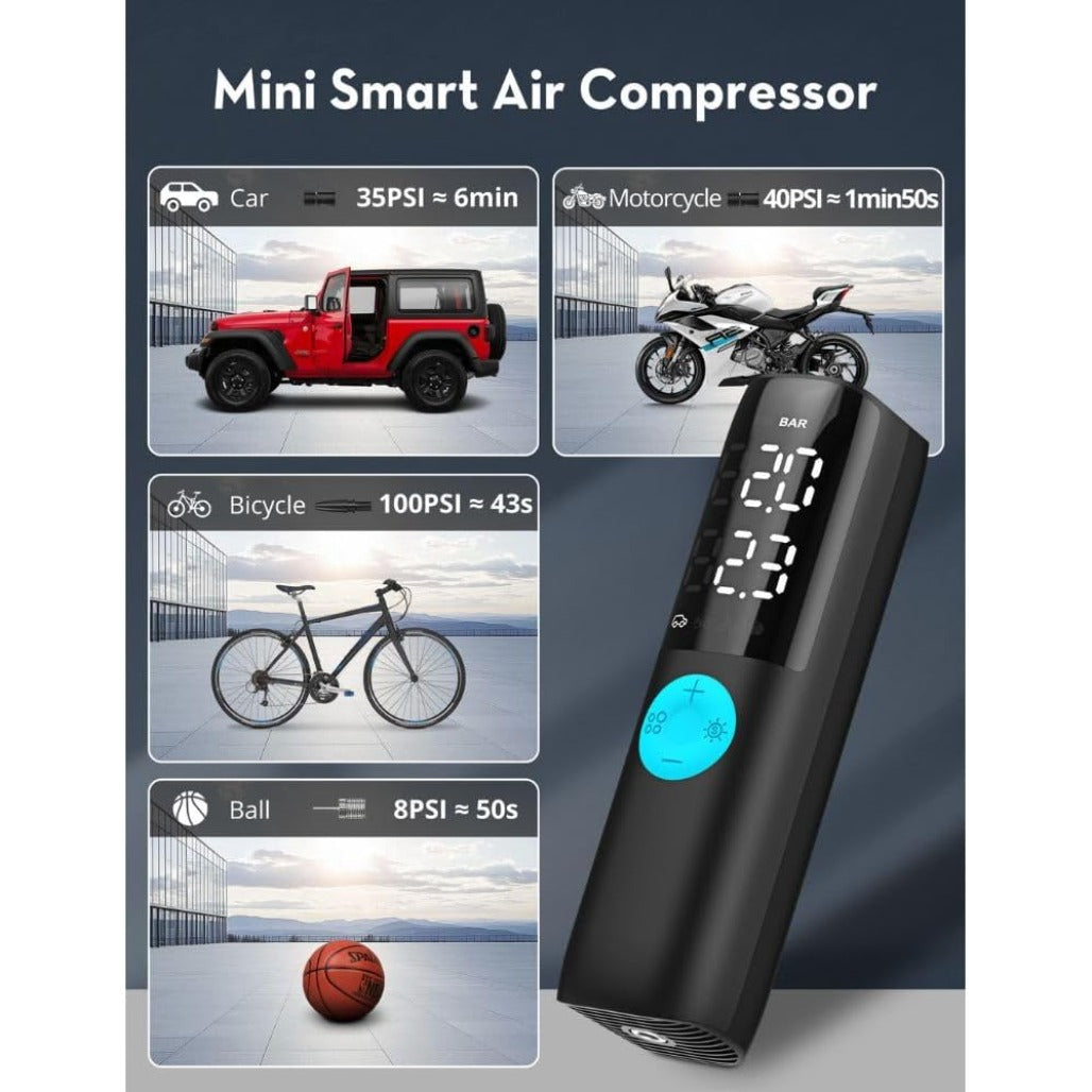 RAVPower Basic 60W Battery Free Air Pump 12-16V Output 25L/Min with Digital LED Display