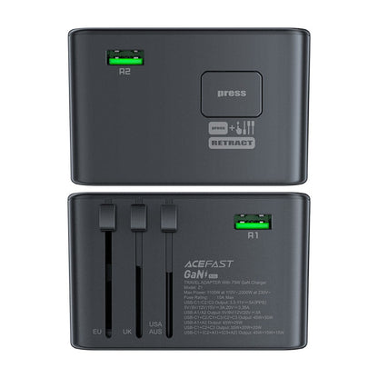 Acefast Charging Adapter Z1 2300W + PD75W GaN (3xUSB-C+2xUSB-A)