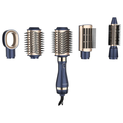 Porodo 5-In-1 Hot Air Brush Styling Set with Straightening & Curling Tool