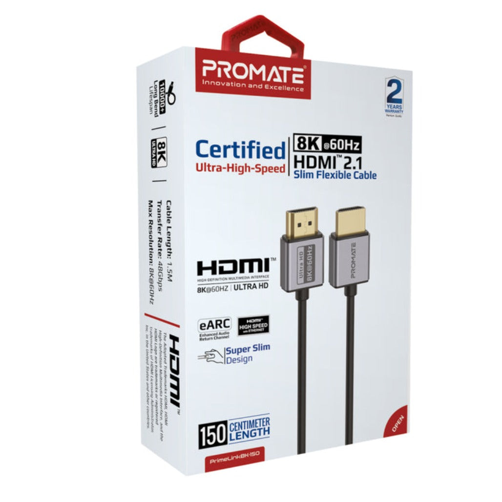 Promate Certified Ultra-High-Speed 8K@60Hz HDMI® Slim Flexible Cable