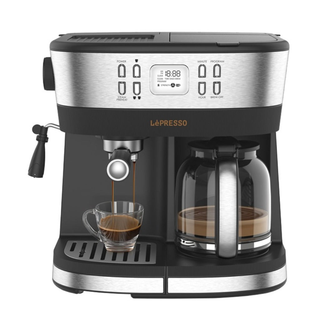 LePresso Dual Brew Drip Coffee & Espresso Machine - Black - LPCFFM0002-BK