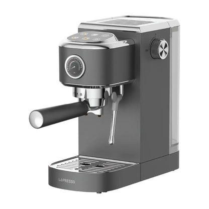 LePresso Hot & Cold Espresso Maker with Steam Wand and Pressure Gauge - Gray