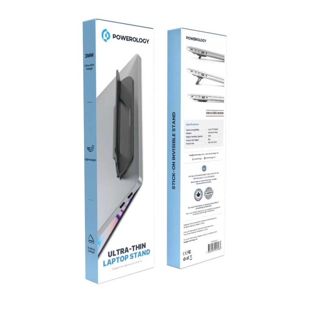 Powerology Ultra-Thin Laptop Stand - Grey - PAFPLSGY